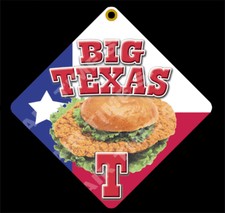 TEXAS T Diamond Concession Sign - Trailer, Restaurant 12" x 12" 2 sided