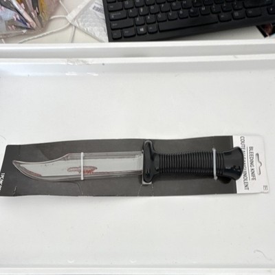 Amscan Bleeding Knife Novelty Halloween Cosplay Plastic Silver Blade Original