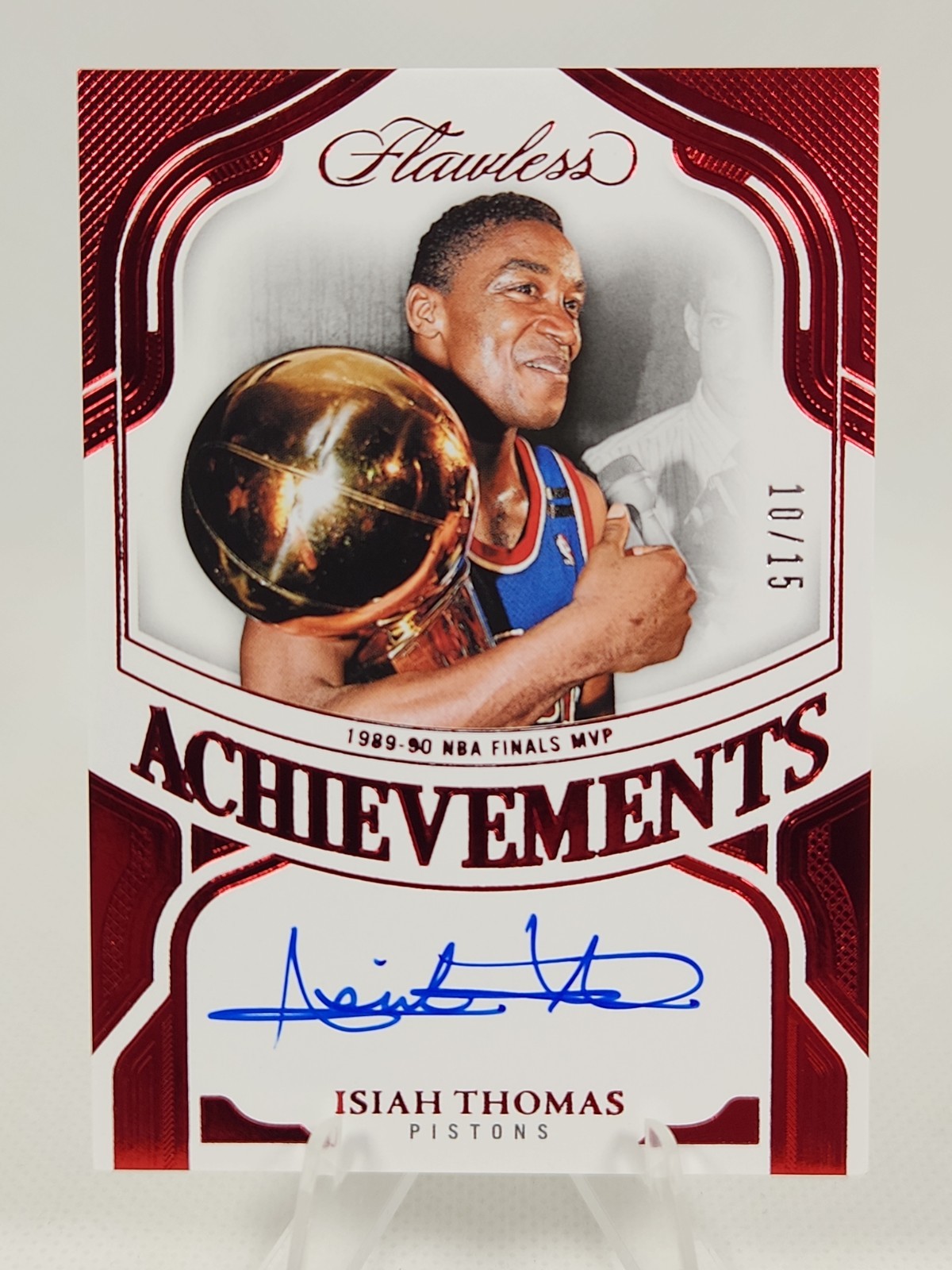 Panini Flawless Achievements Ruby Auto /15 Isiah Thomas Pistons SSP Hall Of Fame