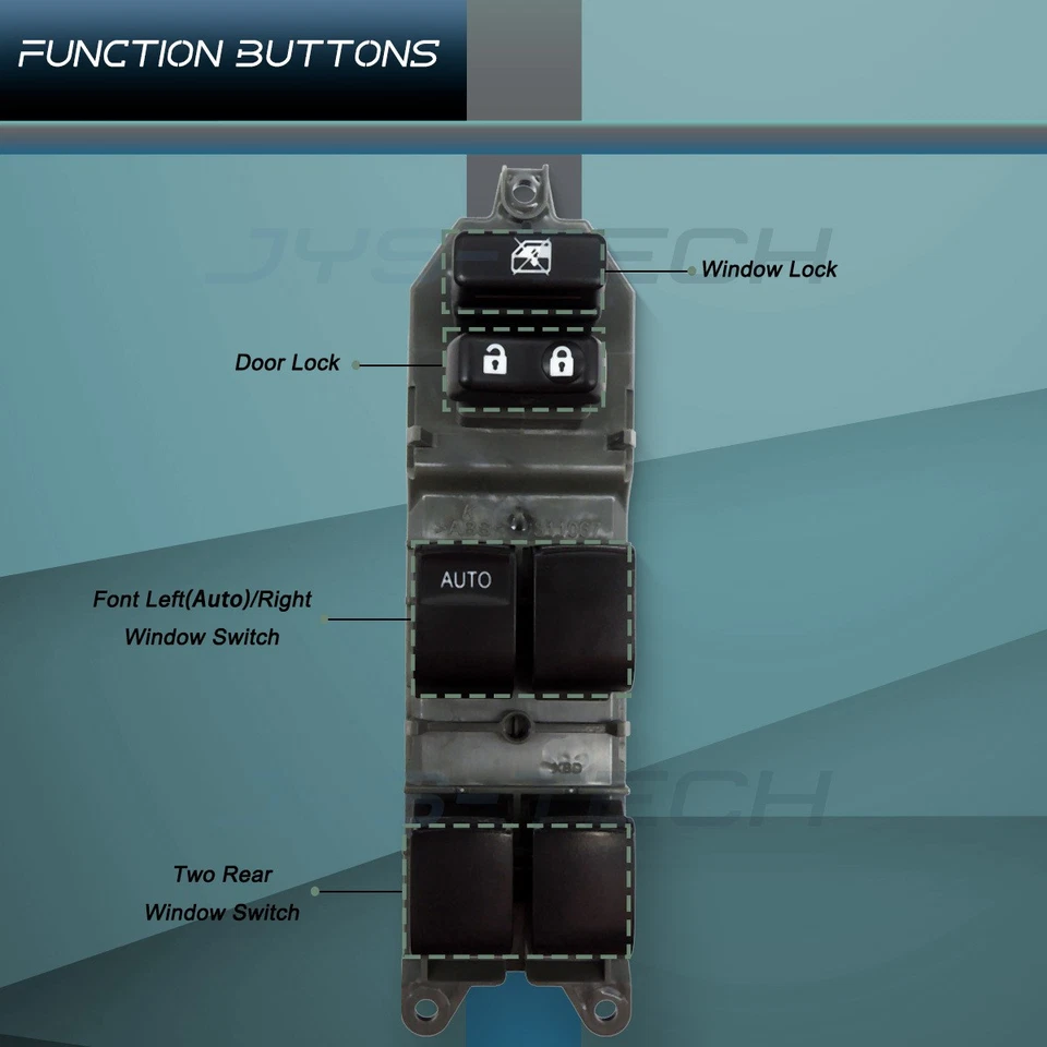 Interruptor de control del elevador de ventana maestro eléctrico del lado del conductor para Scion XB 2008-2015 Foto 4 de 4