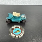 Hot Wheels redline Hot Heap, aqua, US made, white interior, w/button, nice!