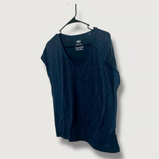 Jack Wolfskin Navy Blue V-Neck Tee Shirt Size Small
