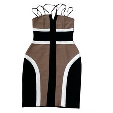 Multicolor Bodycon Fitted Dress Small Strappy Sleeveless Above The Knee | 30-17