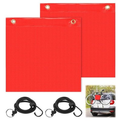 Red Warning Flag 30x30cm, 2 Pieces Red Flag Extra Long, Warning Flags with Rubbers...