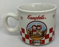☕️2000 Campbell's Soup Kids Vintage Red & White Checkered 10oz Mug HH F/SH 