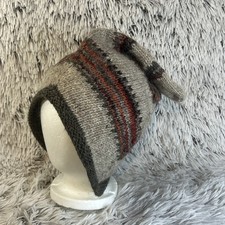 Crochet Handmade Slouchy Hat Beanie Wool Blend Stocking Skater Gray Unisex