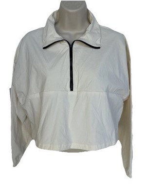 WeWoreWhat off white pullover cropped quarter zip top Size XS NWOT AthLeisure