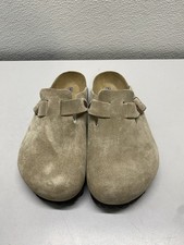 Birkenstock Unisex Boston Soft Footbed Suede Leather Clog Size L 8, M 6 Taupe