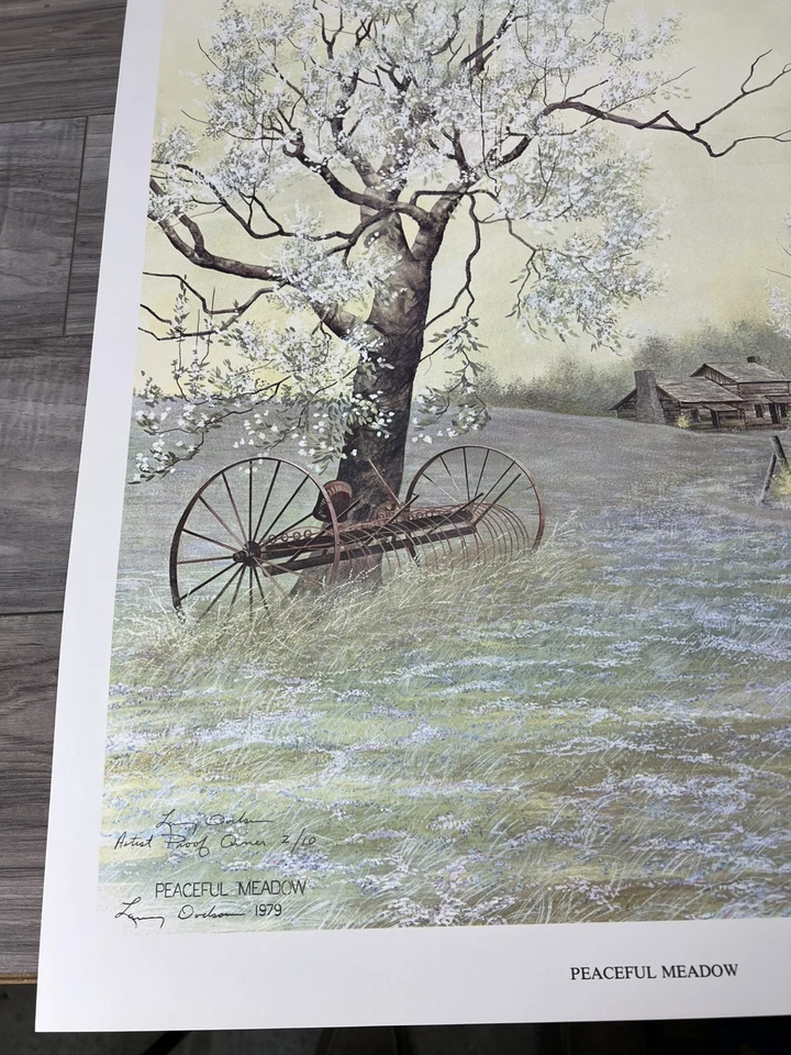 RARO Larry Dodson-1979 "PRADO PACÍFICO" PRUEBA DE ARTISTA # 2 de 10, impresión 21x25 Foto 3 de 4