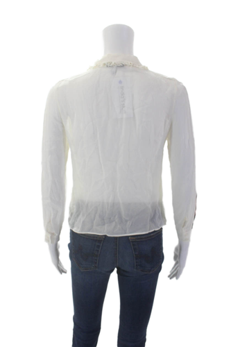 Reiss Girls Cotton Long Sleeve Sheer Button Up Blouse White Size 10-11Y - Picture 3 of 8