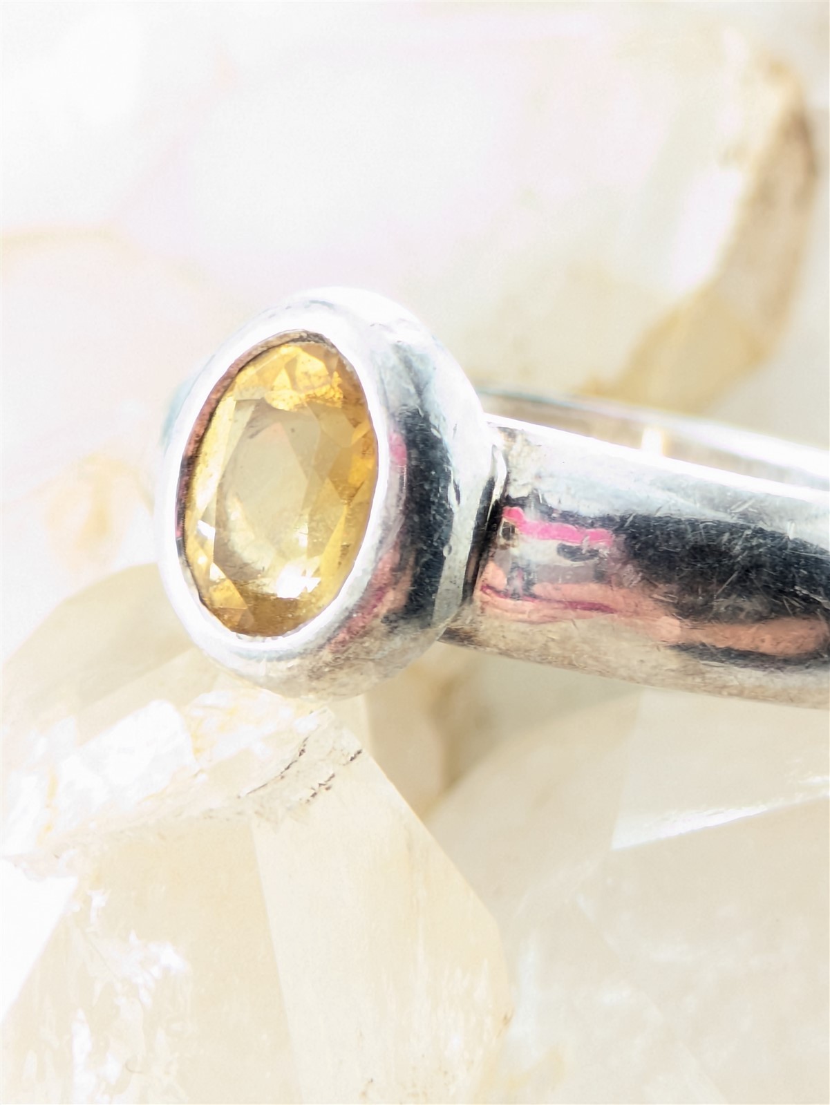 Doma Solid Sterling Silver Oval Yellow Citrine So… - image 1