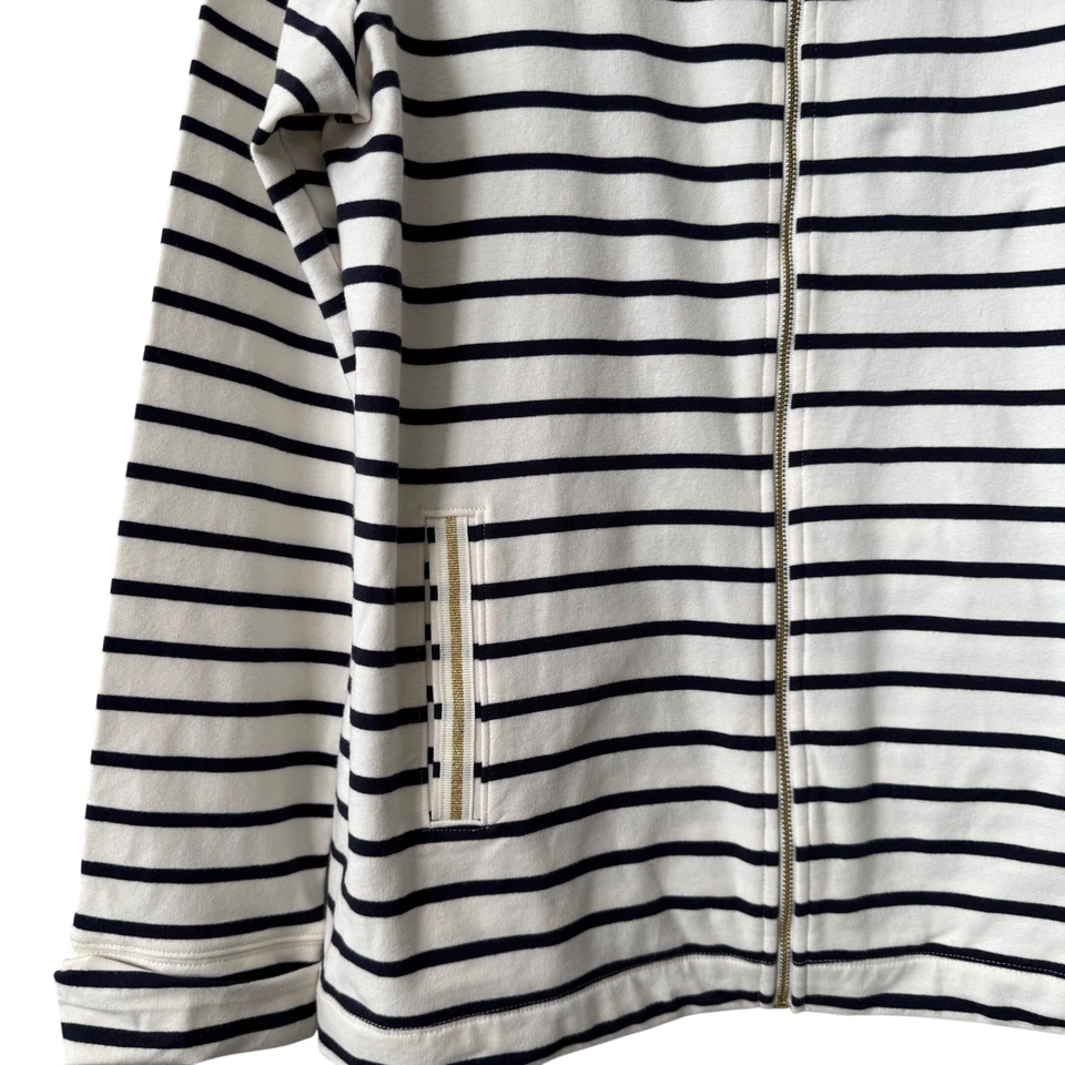 Chaqueta Lilly Pulitzer Bennett a Rayas Cremallera XL | Azul Marino y Blanco | Ligera | Nueva sin Etiquetas Foto 4 de 4