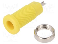 Buchse Steckverbinder: 2mm Bananen 10A gelb 600V 25mm 5m&Omega;