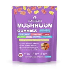 Mushroom Supplement Gummies with Ashwagandha and Lions 80 Count Pack of 1 