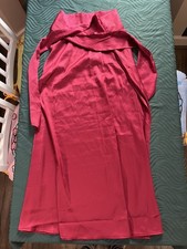 Womens A-Line Midi Skirt With Wrap Waist Tie Belt - Red - Medium