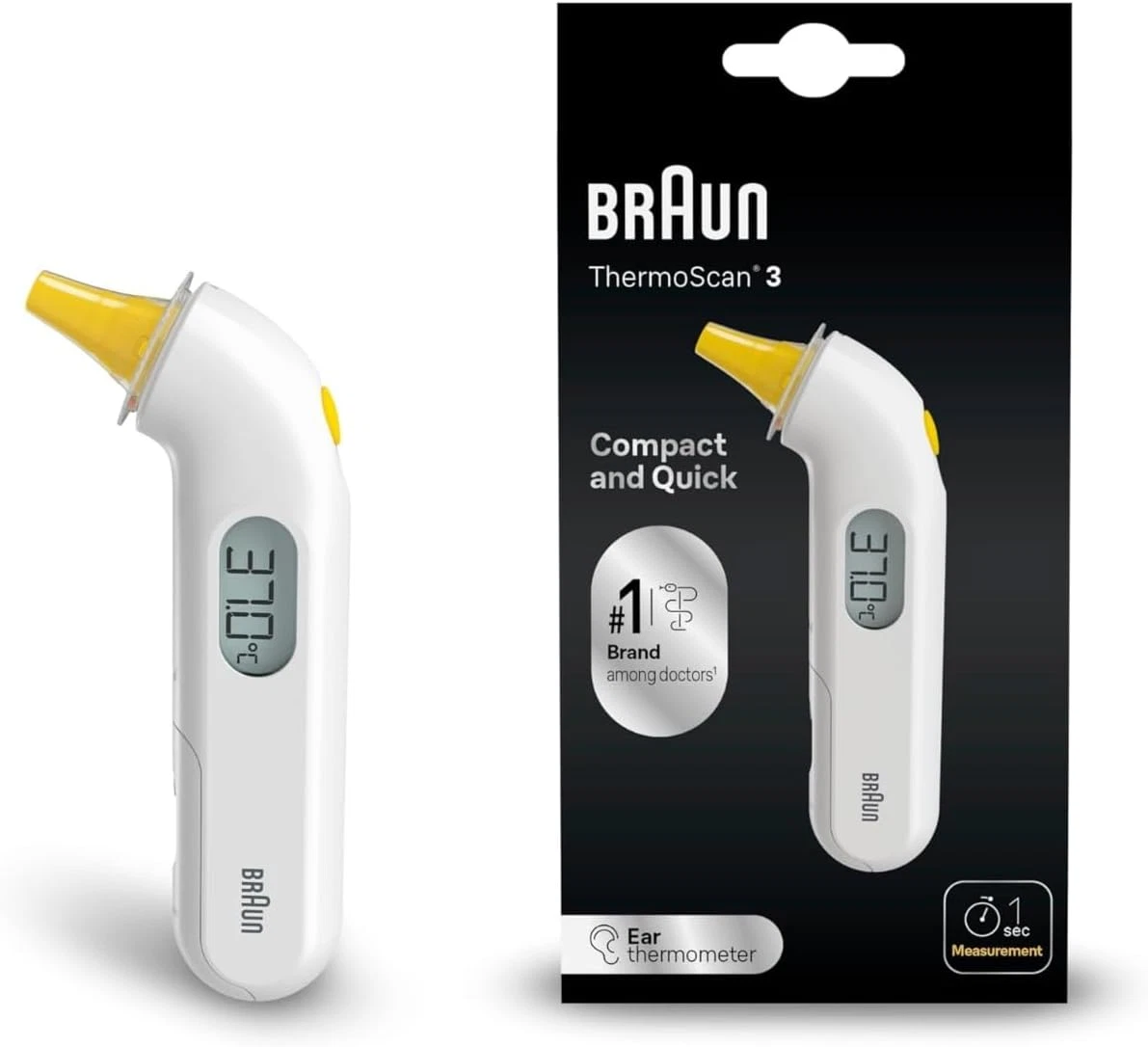 Braun ThermoScan 3 Ear Thermometer Digital Fast 1 Second Baby Infant IRT3030 Pro
Opens in a new wind