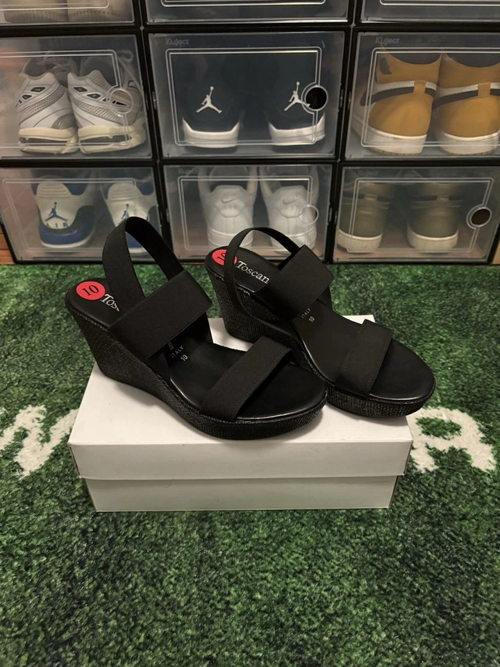 Italian Shoemakers Black Wedge Sandals| Womens Size 10|*BRAND NEW*NO BOX - Image 2 of 4