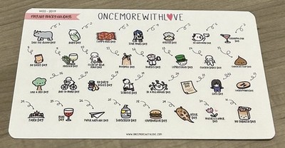 Once More With Love   May Wacky Holidays Sticker Sheet OMWL 2019 Stickers