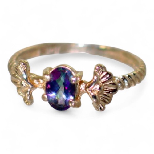 Mystic Fire Topaz, 10KY Solid Gold Ladies Ring, R192 - Picture 2 of 7