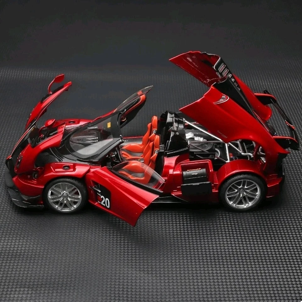 Pagani Huayra Roadster Rossa "20" 1:18 Modellino Auto Metallo Tutto Apribile - Immagine 2 di 4
