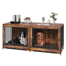 75" Dog Crate Furniture for 2 Dogs, Extra Large Double Dog Crate Furniture Large