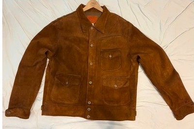 RRL Double RL Ralph Lauren Suede Roughout Alston Leather Jacket Brown 2XL XXL