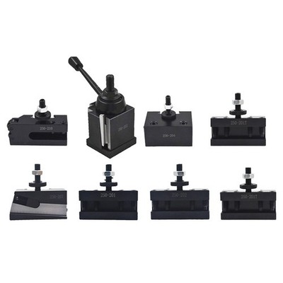 BXA 250-222 Wedge Type Tool Post For Lathe 10 - 15'' With 7PC Tool Holders