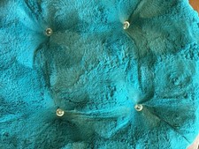 Bling Teal Pillow Faux Fur Round Chair Back C...