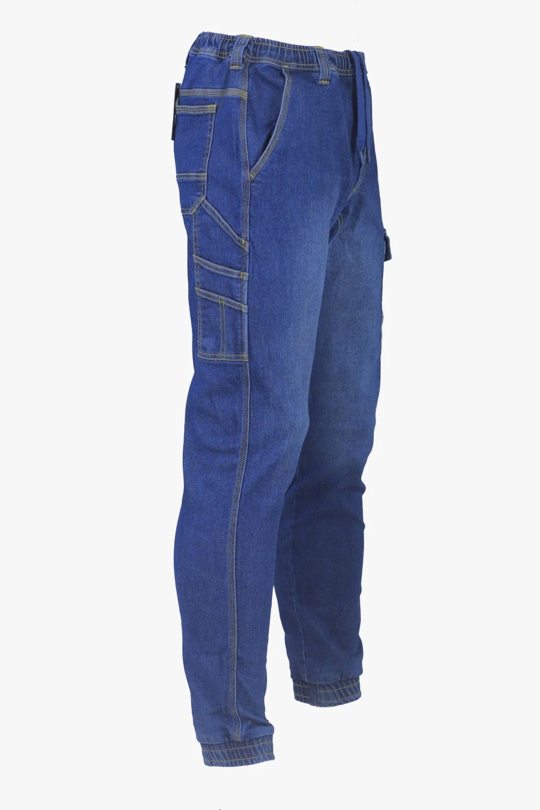 MENS Cargo Denim Joggers Elasticated Waist Bottoms Jogging Tracksuit Joggers