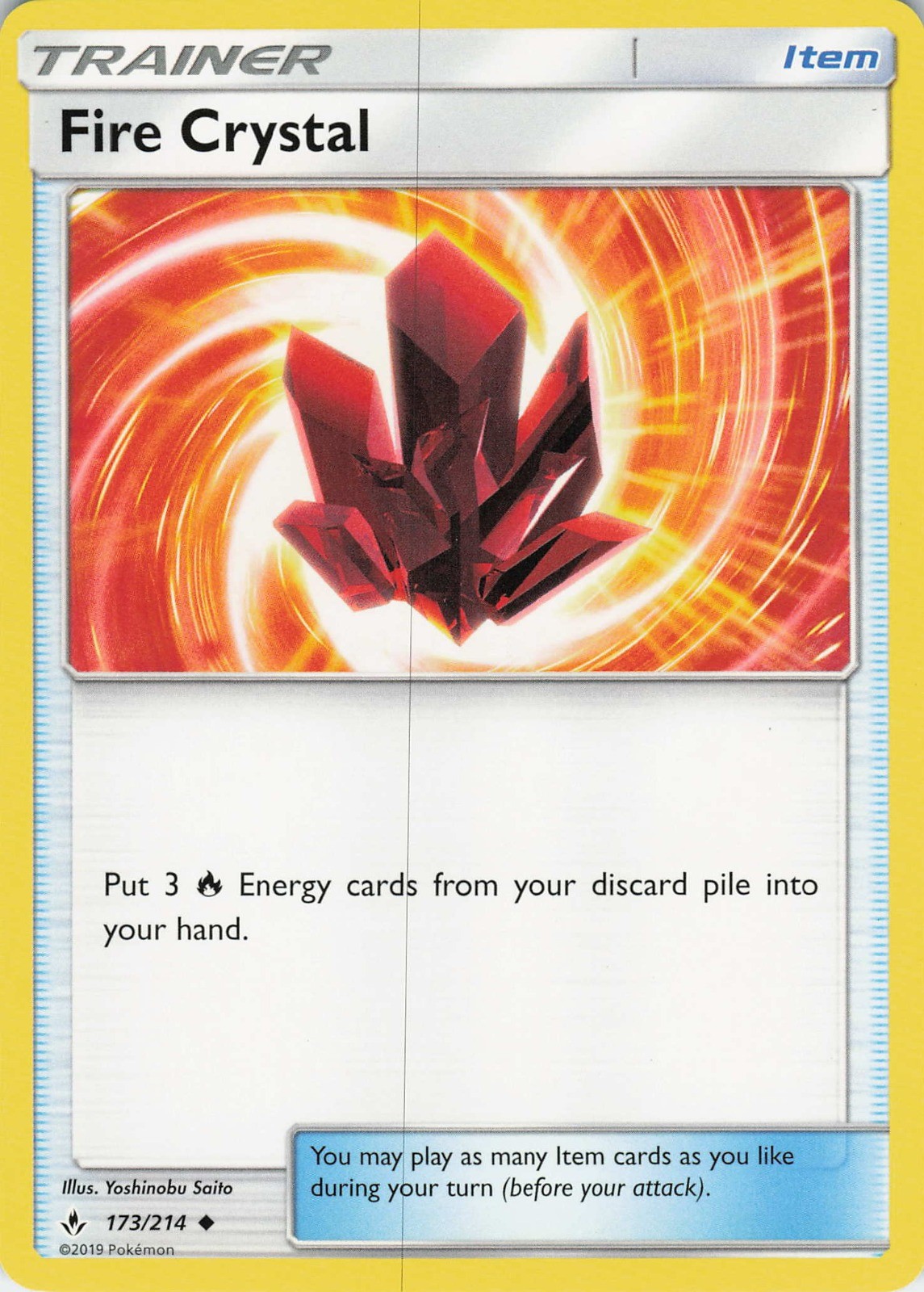 Fire Crystal Uncommon SM - Unbroken Bonds 173/214 LP