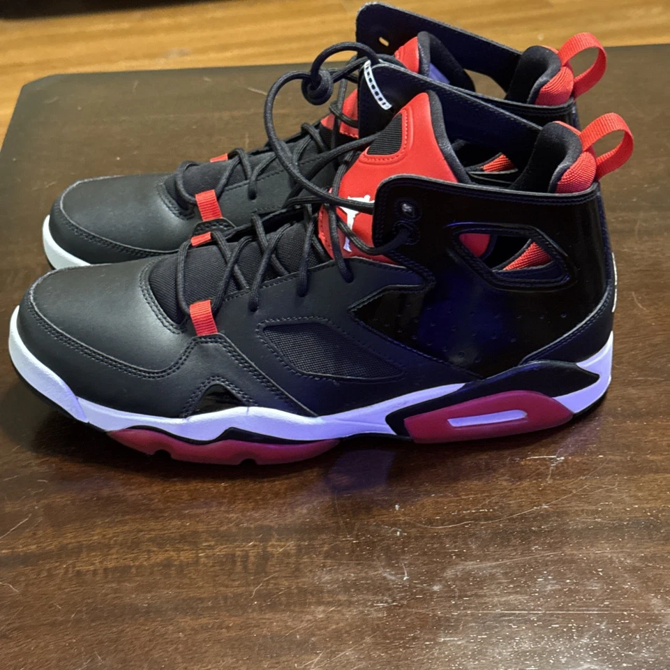 Nike Air Jordan Flight Club 91 Bred Para Hombre Talla 10.5 Negro Univer Rojo DC7329 006 Foto 4 de 4