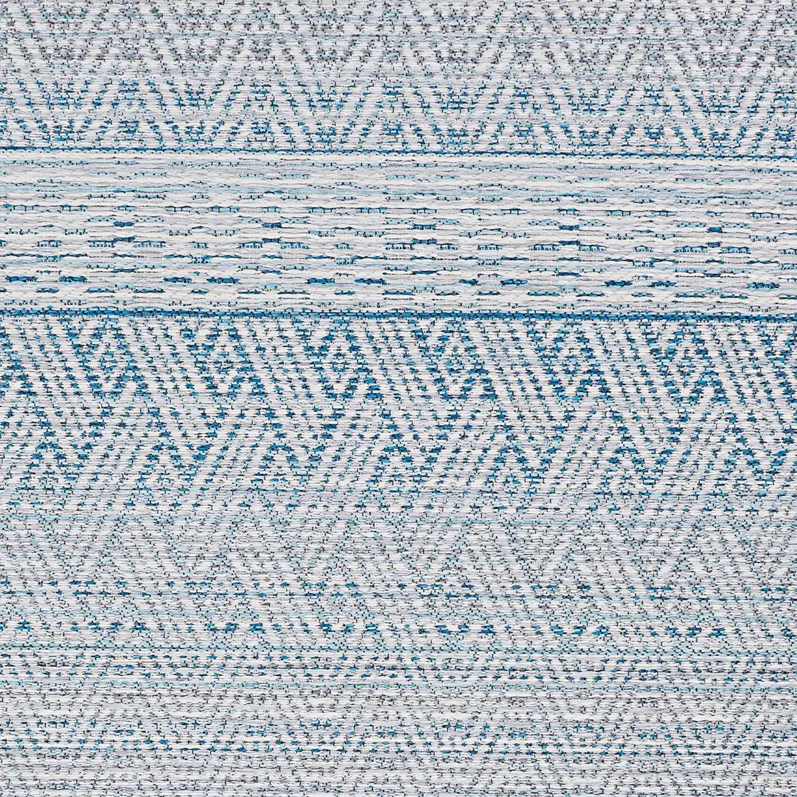 Dream Decor Rugs Vector Plait Indoor Outdoor Area Rug Blue/Ivory 3'11