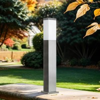 Edelstahl Pollerleuchte In Silber 65Cm Eckig E27 Betula Wegeleuchte Garten AußEn