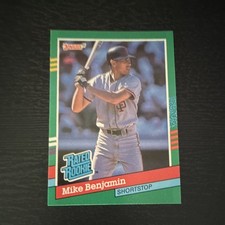 Donruss 1988 Mike Benjamin Rated Rookie #432 San Francisco Giants MLB Card. rookie card picture