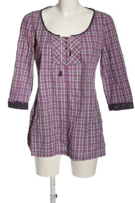 CAMPUS BY MARC O POLO Langarm-Bluse Damen Bluse Gr. DE 36 lila-weiß-schwarz