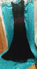 Morilee By Madeline Gardner Dress Womens 10 Black Lace Gown Prom