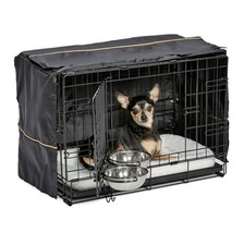 Dog Crate 22 Inch Double Door Extra Small with Bed Cover Bowls Indoor Puppy Kit