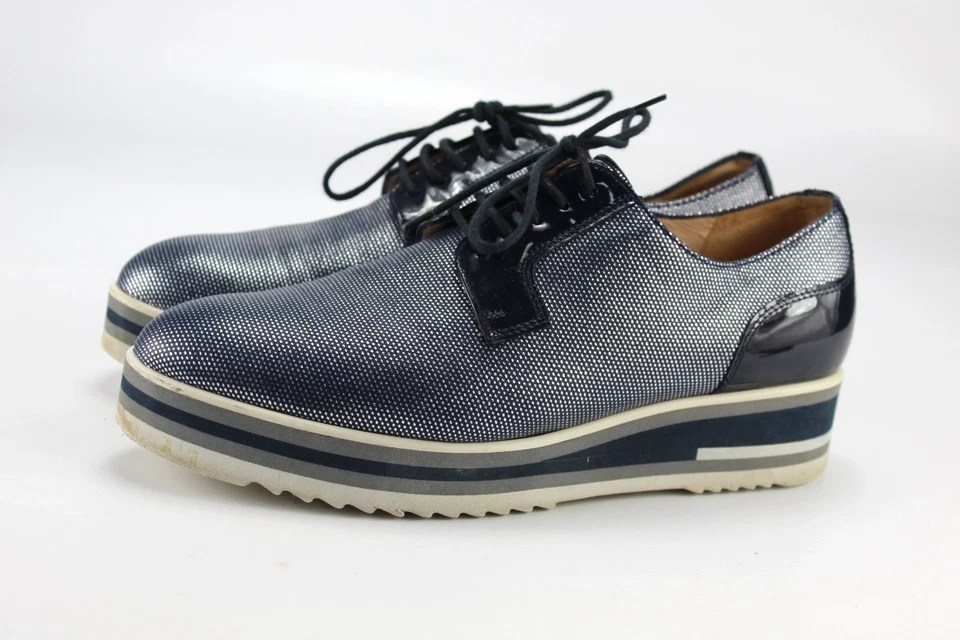 Peter Kaiser Gr.38 Uk.5 Damen Halbschuhe Schnürschuhe Leder Blau TOP  P 384 - Bild 2 von 4