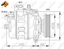 NRF KOMPRESSOR KLIMAANLAGE für AUDI A4 1.9 TDI(QUATTRO)BIS BJ 12.2002 A6 1.9 TDI