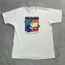VTG Venice Beach Shirt Mens Medium White Double Sided Graphic Print USA Made 90s