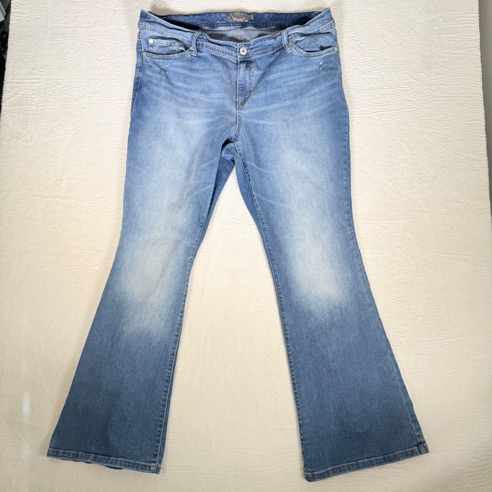 Torrid Jeans Women Size 20R Medium Wash Flare Bootcut Denim Luxe Slim