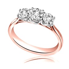 Lab-Created 1.10 Ct Round Cut VVS1 Diamond Wedding Ring 14K Rose Gold Finish