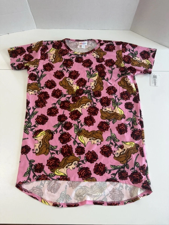 Lularoe Disney Belle Gracie Size 14 Kids Red Roses Pink NWT Beauty and the beast - Image 2 of 4