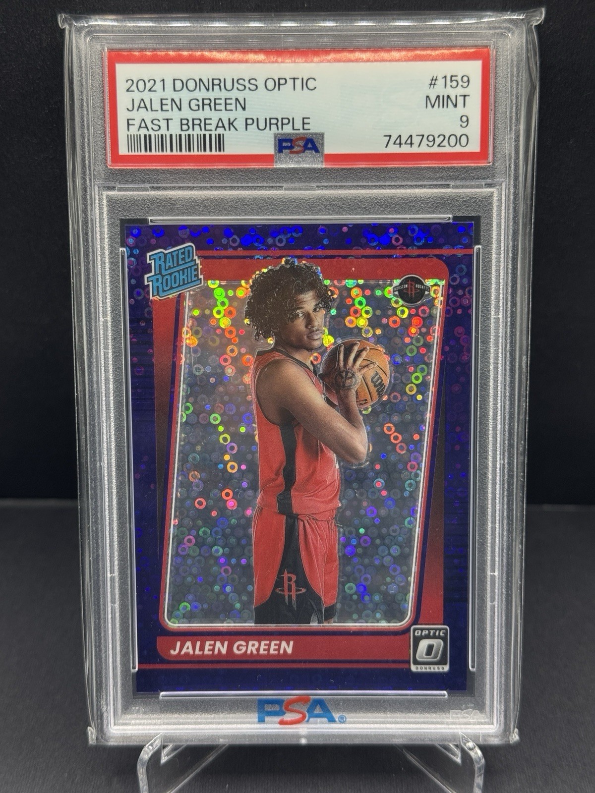 2021 Donruss Optic Fast Break Purple /95 Jalen Green #159 PSA 9