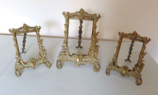 Early 20th century French brass and glass photograph standing frames. Circa 1910
