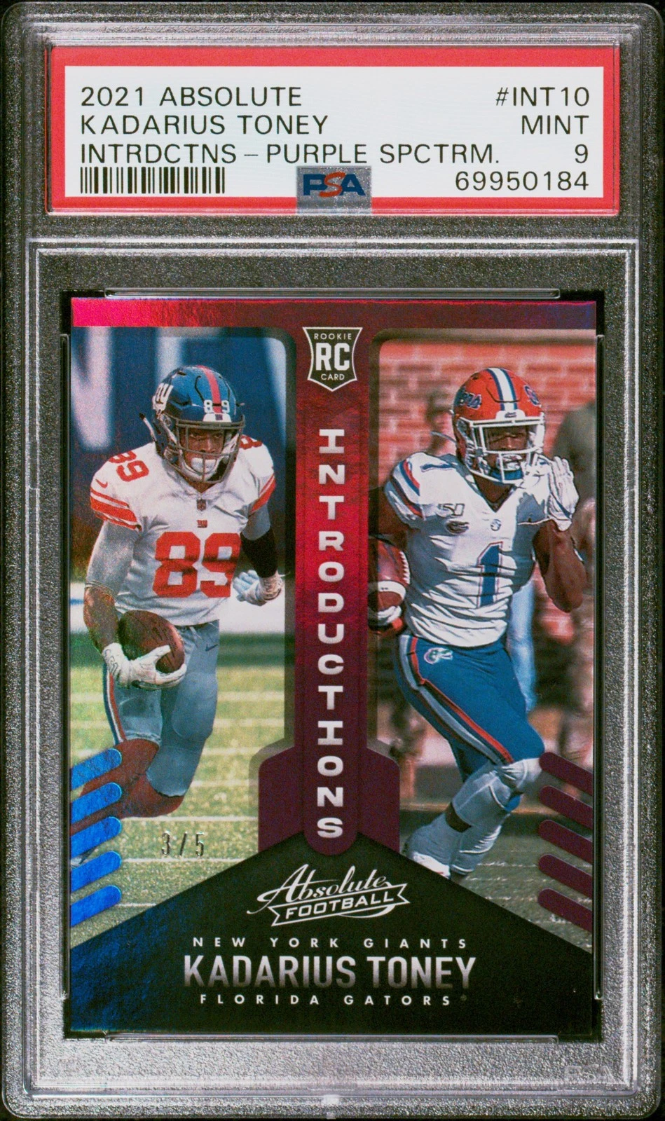 Kadarius Toney Panini Absolute Introductions #INT10 Purple Spectrum