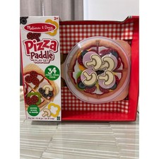 Melissa Doug Pizza Paddle Play Set 34 Piece Wooden Felt Food Toy Discontinued
