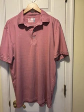 Chick Fil A Oobe Polo Shirt Men Large Hydro Chill Gold Casual Red White Stripe