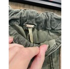 Free People Olive Green Utility Cargo Pants Elastic Waist Raw Hem Size Large — photo 3
