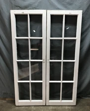 Pair Antique Shabby Exterior 8 Lite 18x54 VTG Casement Windows Chic Old 1732-25B